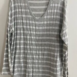 Gray Striped Women's Top